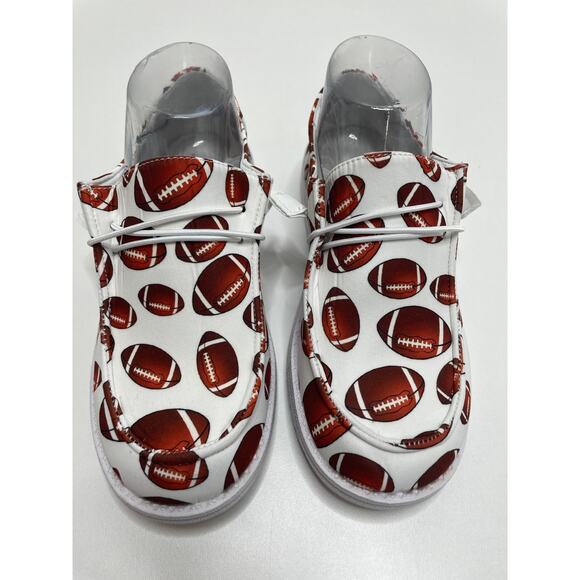 Unbranded Slip On White Shoe Football Graphic All Over Print Eu 37 US 6.5 New - Picture 5 of 9